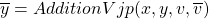 \overline{y}=AdditionVjp(x,y,v,\overline{v})