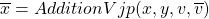 \overline{x}=AdditionVjp(x,y,v,\overline{v})